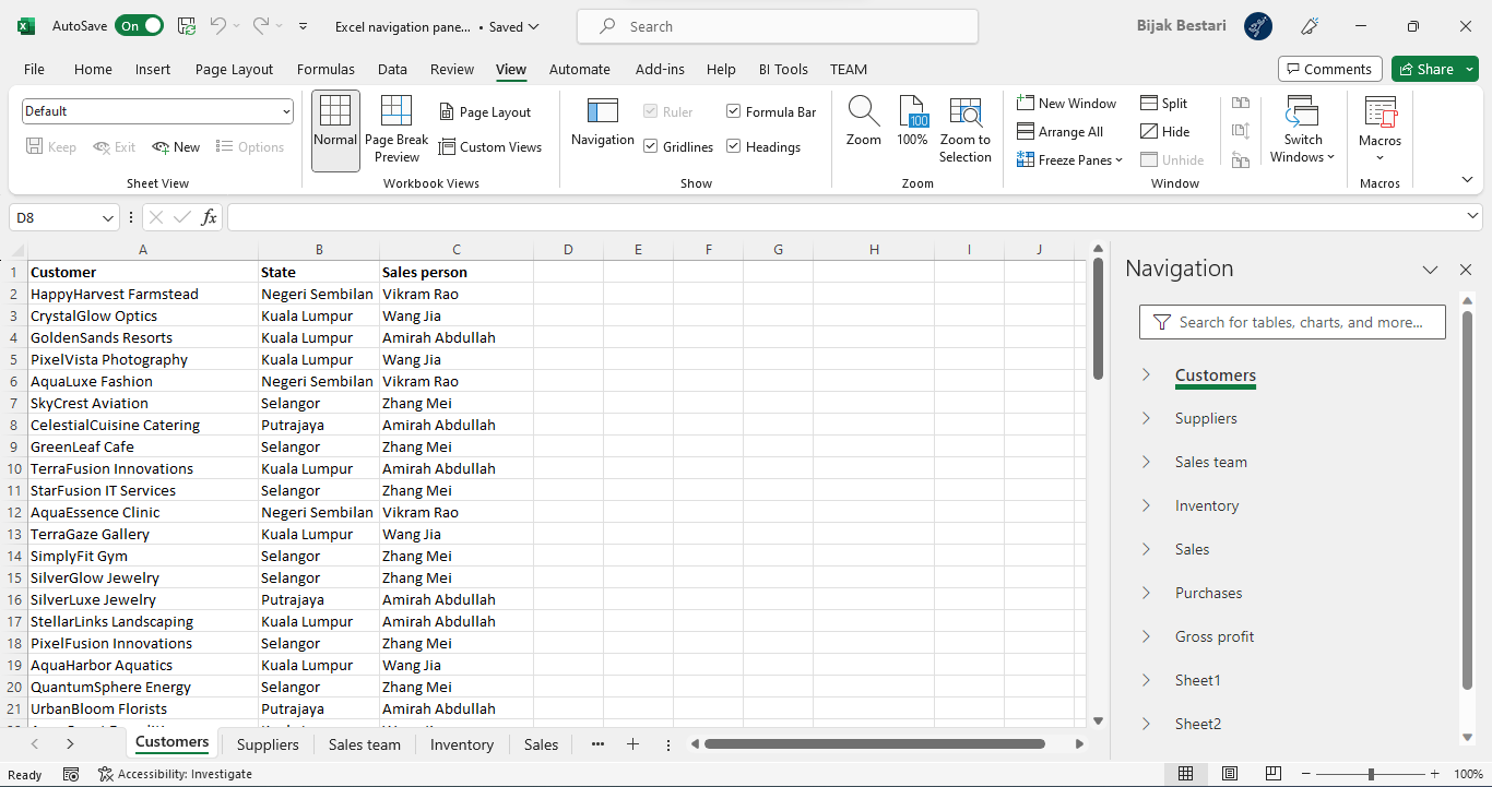 Navigation Pane In Excel Bijak Bestari