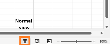 excel normal view