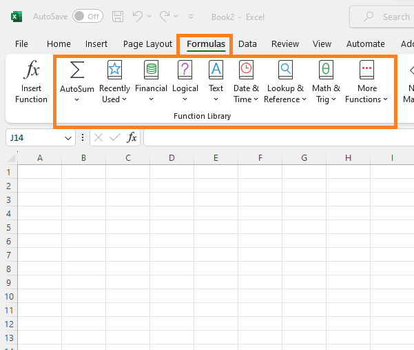 Pustaka fungsi Excel